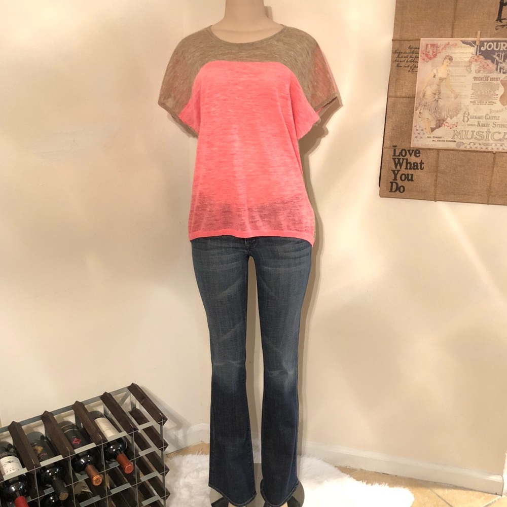 Madewell pink&gray Color Block sweater/pullover. - Picture 2 of 8